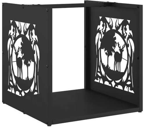 vidaXL Portant de Bois Chauffage Noir 40x40x40 cm, Support à bûches de cheminée, Support à bûches, Support à bûches, Stockage de bûches d'intérieur
