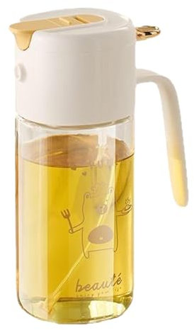 Botella de aerosol de aceite: dispensador de botella de vidrio de pulverización de aceite de oliva | 550 ml de dispensadores de vidrio | Gadgets de cocina de anillos de sellado incorporados para el ho