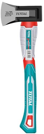 TOTAL - Hache avec Manche en Fibre, Lame en Acier au Carbone, Prise en Main Confortable et Coupe précise, pour Bricolage, Camping et Jardinage, Poids : 1000 g