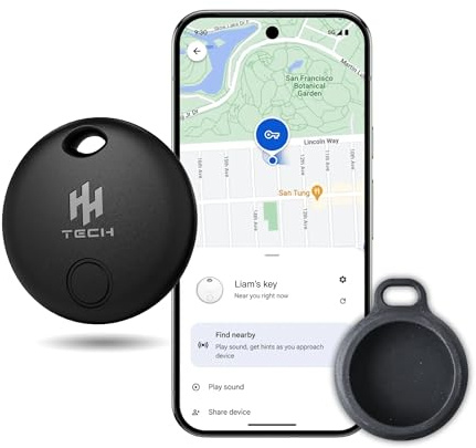 HH-Tech Bluetooth Smart Tag (1 Tag +1 Protector) For Android Devices Compatible with Google Find Hub, Smart Tracker, Item Finder, Easily Track Your Wallet, Bag, Suitcase, and More (Android ONLY)