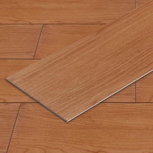 Eikuavons PVC Bodenbelag Selbstklebende, Vinyl-Fliesen, Vinylboden, 91,44 cm x 15,24 cm - Dicke 2 mm, Vinyl Laminat Rutschfeste Dekor-Dielen für Schlafzimmer, Wohnzimmer, 54 Fliesen/7,5 ㎡, Holz braun