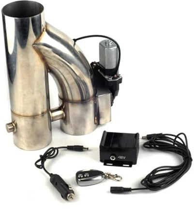 DZSNBMSHD Car Exhaust Tail Pipe 2.0 Inch 2.5 Inch 3 Inch Stainless Steel Doubled Valve Pipe Muffler Cut Out Bypass Exhaust Trim Down Tube Remote Control YTR Car tailpipe(2inch(50mm))