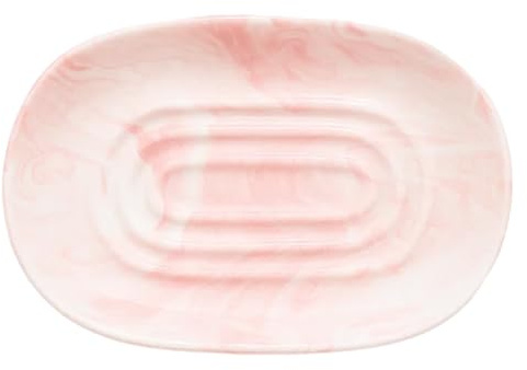 Ceramic Soap Dish, Marble Soap Dish for Bathroom, Small Soap Holder with Elegant Design, for Shower, Kitchen, and Sink, Keep Soap Dry & Easy Cleaning (Pink)