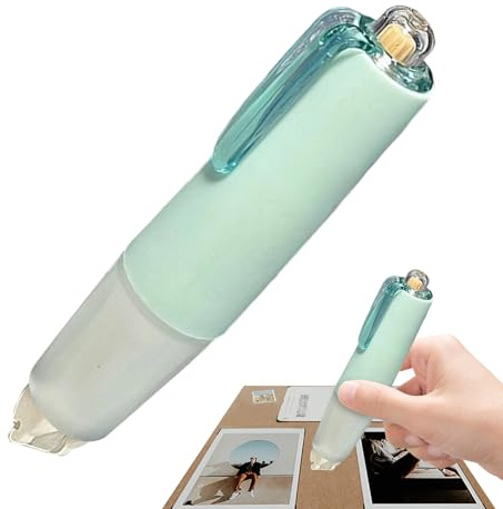 Abroller - Klebebandroller | Doppelseitige Kleberolle Set | 4er Pack für Fotoalbum Bastelarbeiten, Schulzubehör Retractable Design, Einfache Handhabung, Blau Grün, Permanent Klebend