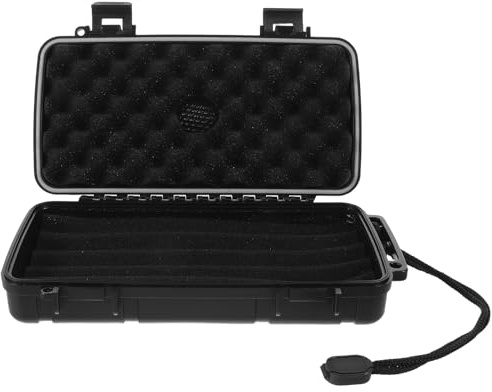 SKISUNO Custodia Portatile per Sigari e Resistente Agli Urti con Disco Umidificatore e Spugna Interna, Controllo Preciso Dell'umidità per 5 Sigari, per Viaggi