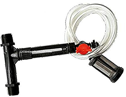 Suinga Injecteur Venturi d'engrais 63 mmØ 2 avec débitmètre. Débit Réglable de fertilisant 240 A 2320 litres. Pression de Fonctionnement de 1 a 5,5 Bar. Filetage mâle 2''. Noir