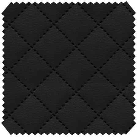 novely® SOLTAU Kunstleder - 3-lagig gesteppter Möbelstoff - Kaschierter Volumen-Polsterstoff mit Karo-Muster - Pflegeleichte Meterware 1lfm | Farbe: 11 Schwarz