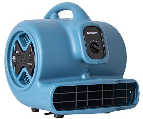 XPOWER P-600A Pro 1/3HP 2600 CFM Centrifugal Air Mover, Carpet Dryer, Floor Fan, Blower, for Water Damage Restoration, Janitorial, Plumbing, Home Use