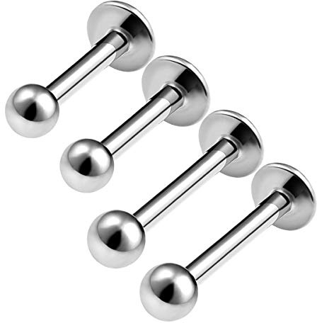 4PCS Surgical Steel Monroe Labret 14 gauge 6mm 8mm 3mm Ball Marilyn Monroe Auricle Earrings Cartilage Piercing Jewellery 0313
