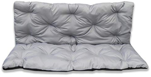 4myBaby GmbH Best for Garden Sitzkissen mit Rückenteil für 2 Personen Bank Bankauflage KOMPLETT in 4 Größen und 6 Farben (135x60x50 cm, Hellgrau)