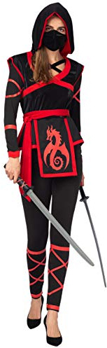 Spooktacular Creations Halloween Ninja Warrior Costume for Women with Ninja Mask (X-Large (13-15 yrs))