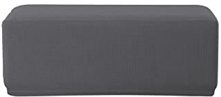 EBETA Spandex Fodera per sgabello, Elastico Fodera per poggiapiedi Fodere coprisgabello, Rivestimento per pouf, Jacquard per pouf poggiapiedi (Grigio Scuro)