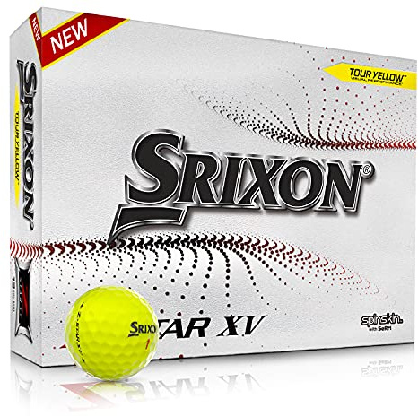 Nueve Srixon Z Star XV 7 Tour Yellow - Dozzina di Palline da Golf di Alta Gamma - Livello Tour - Prestazioni - Uretano - 4 Pezzi - Accessori e Regali da Golf Premium