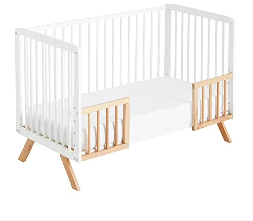 Barandilla de Seguridad Natural para Cuna Colecho a Cama CoolDreams | Estilo nórdico, madera de haya natural. Convierte la cuna colecho en cama infantil con seguridad.