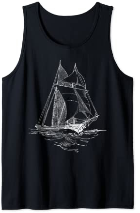 Zweimaster Segelboot unter Segeln, Kapitän Skipper Segel Tank Top