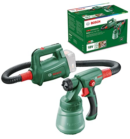 Bosch Home and Garden Pistolet à Peinture sans Fil EasySpray 18V-100 (sans Batterie, système 18 Volts, débit : 0-100 ML/Min, Capacité du Godet : 800 ML, livré dans Un Carton)