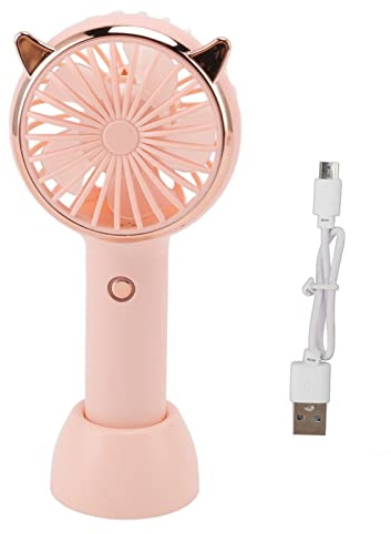 Ventilateur USB Portable Oreilles de Chat, 3 Niveaux de Puissance, pour Bureau, Maison, Voyage et Extérieur (Rose)