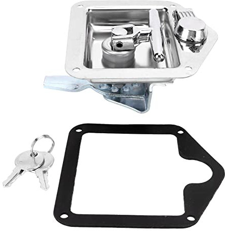 KIMISS Pestillo T con en Acero Inoxidable para Caja de Herramientas, Cerradura de Remolque Plegable para Camiones y Caravanas