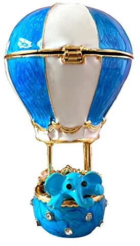 HXSCOO Niedliche Elefant Figur schöne Tier Blume Klirren Schmuckschatulle Ringhalter Aufbewahrungsbox for Mädchen Frauen Geschenk (Color : 2)