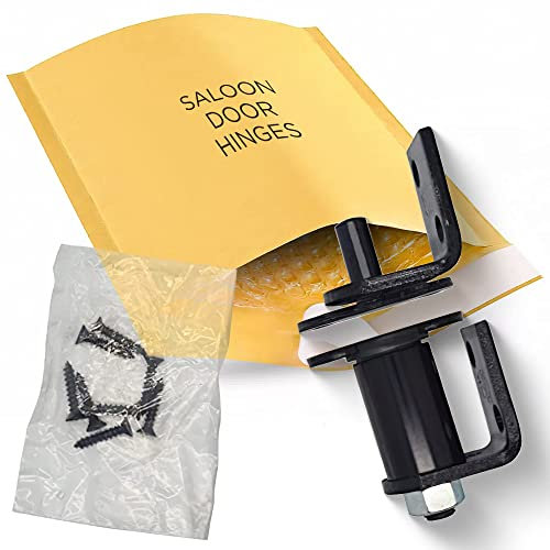 Bommer 7512 Oil Rubbed Bronze/Stain Chrome/Satin Brass/Gloss Black Gravity Pivot Hinge -Hold Open- for Louver/Swing/Swinging/Cafe Doors (Bright Black, 1 Pack)