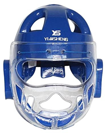 LOVIVER Erwachsene Kopfbedeckung Atmungsaktiver Kopfschutz Gesichtsschutz Sport Kopfschutz für Grappling Taekwondo Training Boxen Sparring, Blau, XL