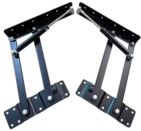 1 Pair Coffee Table Spring Hinge, 80N Lift Up Top Coffee Table Mechanism Folding Coffee Table Lift Frame Fitting Table Hinge Hydraulic Lift Hinge Standing Durable Pneumatic Gas Spring Lift Support