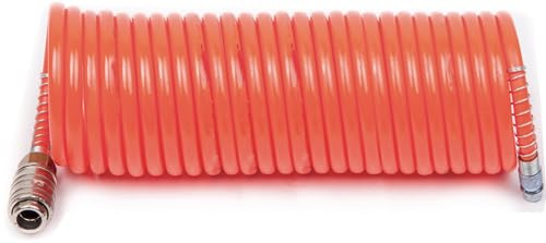 FIAC Tuyau en spirale pour air comprimé complet avec raccords universels. Diamètre extérieur 8 mm, intérieur 6 mm, longueur 10 mètres