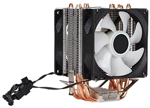 Akozon CPU-Kühler für LGA 775 1155 1156 1366 2011 Direktkontakt-Technologie Präziser Luftstrom Lüfter Geräuscharm Hervorragende Wärmeableitung Sechs Röhren RGB 3-poliger