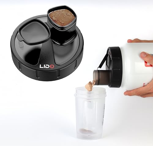 MYLIDO - Protein Powder Dispenser - Universal Size Fits All Brands, Pre and Post Workout, Creatine - Supplement Funnel - Reusable Dishwasher Safe