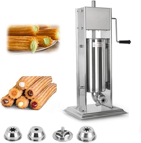 JINGEDD 5L 7LMachine Churros Maker,Machine De Fabricant De Churro Manuelle,Appareil A Churros,avec 4 Buses pour Restaurants,HôTels,Cantines,Boulangeries,7L