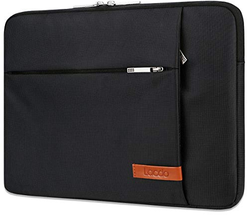 Lacdo 15.6 Inch Portable Monitor Case, Water Resistant Carrying Sleeve Bag for Computer Laptop Display External Monitors With Accessory Pocket, Black