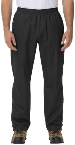 YSENTO Herren Regenhose Wasserdicht Outdoorhose Wanderhose Leichte Atmungsaktiv Trekkinghose Fahrradhose(Schwarz,L)