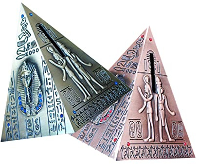 TOYANDONA Hucha piramidal Hucha pirámide egipcia Alcancía pirámide egipcia Banco Monedas para niños Olla Ahorro decoración alcancía para niños Creativa Bote Dinero Metal