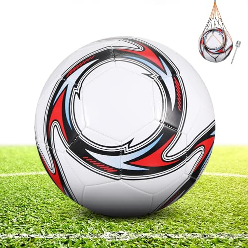 KWJEIULSOQ Fußball, Offizieller Fussball Grösse 5, Fußball Kinder Unisex, Professioneller Fussbälle Wasserdicht Fußbälle Sport Training Fussball Ball für Jugendliche und Erwachsene