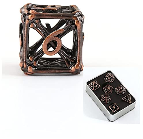 Würfel 7 STÜCKE Pure COPPERMETAL DICE Set DND. Wird for Dungeon und Dragon Rolle verwendet, die Spiele Spielen Würfel Gezinkte Würfel (Size : 513)