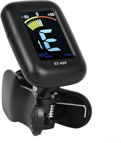 Cello & Bass Tuner - Clip On Tuner für Violine, Viola, Cello oder Kontrabass - Vollfarbiges, vertikales Display mit Drehgelenk - schnelle und genaue Stimmung