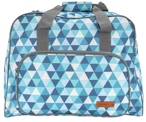 SEMPLIX Nähmaschinentasche Diamond, 45x34x24 cm, stabile Transport und Aufbewahrungs Tasche für Standard-Nähmaschinen Modelle (Petrol/Türkis)