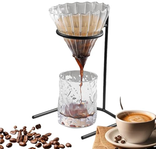 Gungtj Stand-Kaffeestation zum Übergießen, Kaffeestation zum Übergießen - Kaffeetropfer zum Übergießen - Kaffeebrüherhalter aus Metall, Handtropfkaffeehalterung, Kaffeefilterhalter für