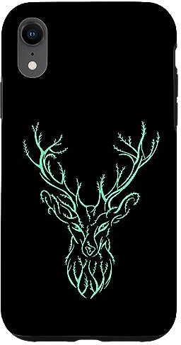 Coque pour iPhone XR Bois de cerf, chasseur, chasse, bois de cerf, bois d'arbre