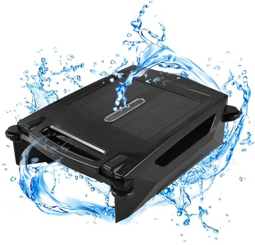 ERYUE Robot nettoyeur de piscine sans fil à énergie solaire avec double charge, 2 modes de nettoyage, fonction automatique d'évitement d'obstacles et d'évasion, robot écumeur de piscine rechargeable a