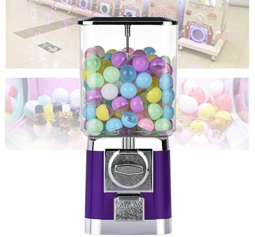 Kapselautomat Mit 200 SpielbäLlen/KapselhüLlen, Verkaufsautomat, SüßIgkeitenautomat, Kommerzieller Kaugummiautomat, Stabiler Verkaufsautomat FüR BäLle,Purple-Capsuleshell