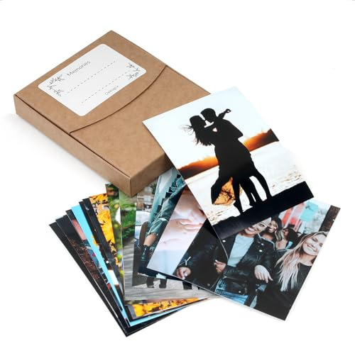 Dekopix Imprimir Revelar Mini Fotos Online. Caja-Álbum más Fotografías Pequeñas de 5x7,5 o 7,5x10 cm. Regalo Personalizado (7,5x10 cm, 20 Fotos)