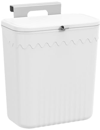 Generisch Cubo de basura de cocina con tapa, de de 10 l, para montaje en pared, sin taladrar, contenedor de compost impermeable para encimera, cocina, armario