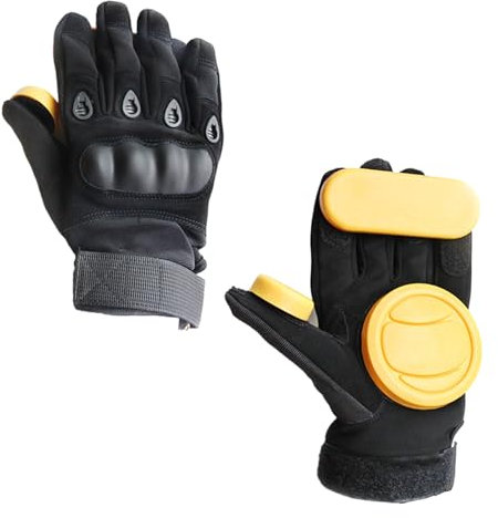 ZYKEJJDDAK Außenschiebhandschuhe Downhill Longboarding Skates Handschuhe Longboards Schutzschieberdrehhandschuhe Mit Slider Pucks