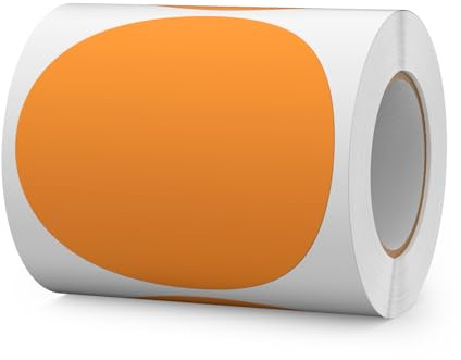 FINDAT 300 Stück Orange 100 mm Markierungspunkte Runde Klebepunkte Aufkleber | Vinyl, abnehmbar, wasserdicht, groß, Aufkleber für Umzugskarton, Lager