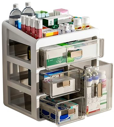 Nicoone Hausapotheke Schrank, 4-Tier Groß Medikamentenbo