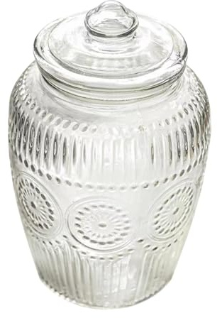 YEJBBUC Grande barattolo di vetro multiuso, riutilizzabile, ermetico, per biscotti, tè sfuso, 16 x 24,5 cm