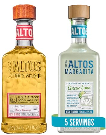 Altos Reposado Tequila 70cl & Altos Lime Margarita 750ml Ready to Serve Bundle