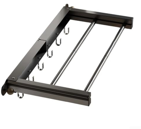 Posheliox Wandmontierter Wäscheständer, einziehbarer Wäscheständer für kleine Räume, 70 cm, Metalltrockner mit Haken für Handtücher und Hemden, für drinnen und draußen (grau)