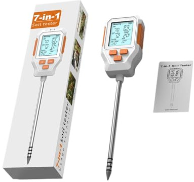 Ampio misuratore LCD retroilluminato del suolo Trasduttore digitale integrato per umidità Temperatura della luce Cura delle piante all'interno del misuratore di umidità del suolo